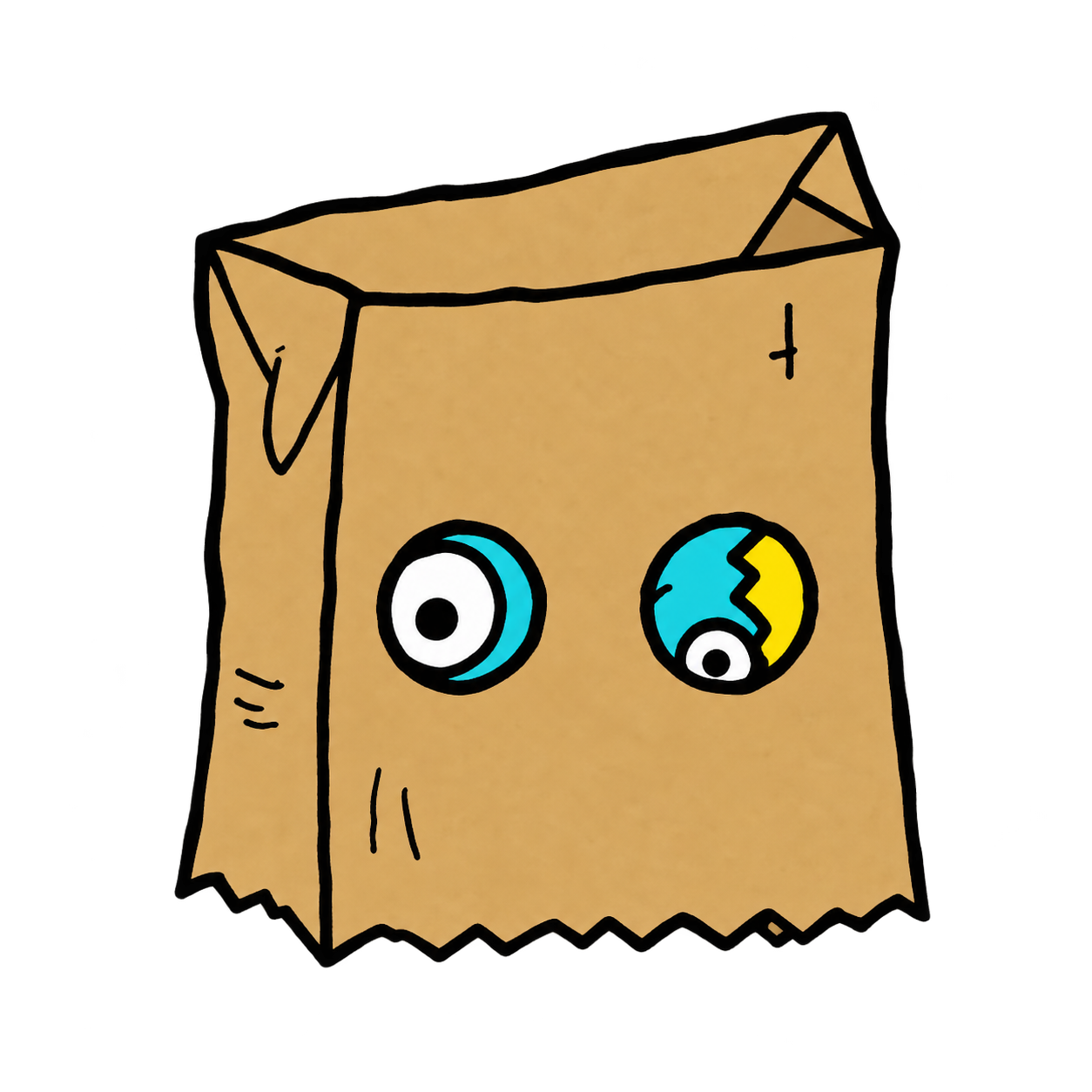ZKABU looking straight through the paper bag